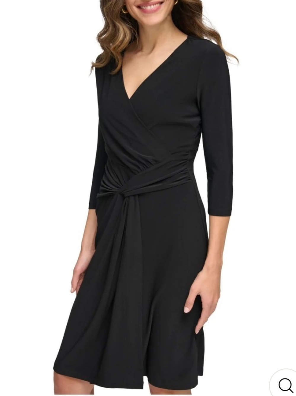 Tommy Hilfiger Black 3/4 Sleeve Wrap Dress